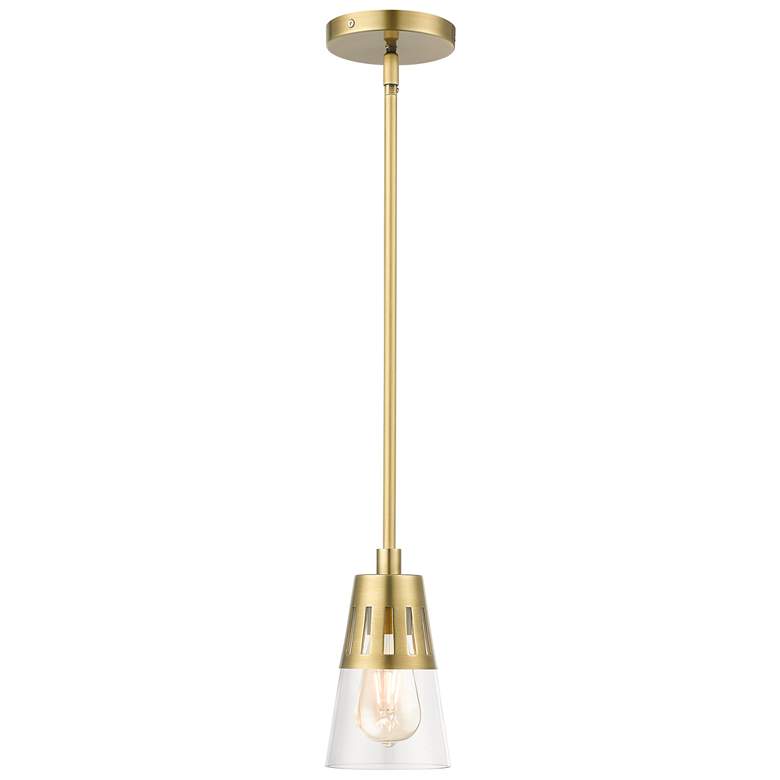 Image 1 1 Light Natural Brass Mini Pendant