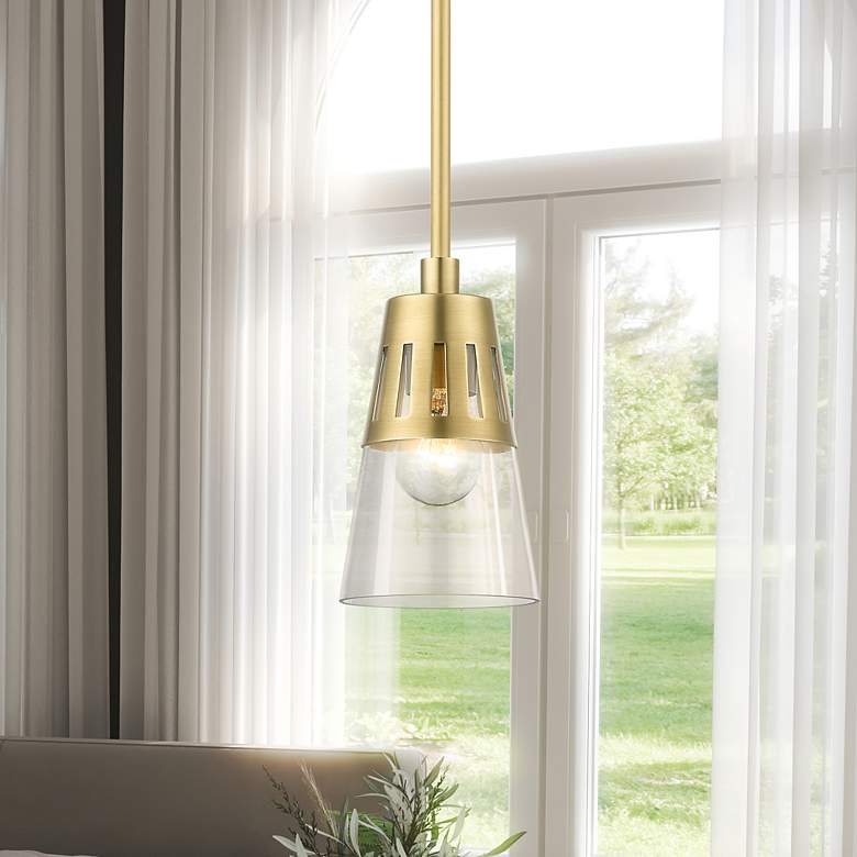 Image 1 1 Light Natural Brass Mini Pendant