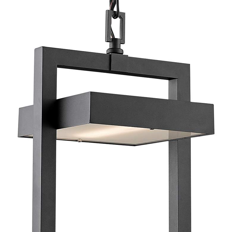 Image 2 1 Light Outdoor Chain Mount Ceiling Fixture in Black finish more views