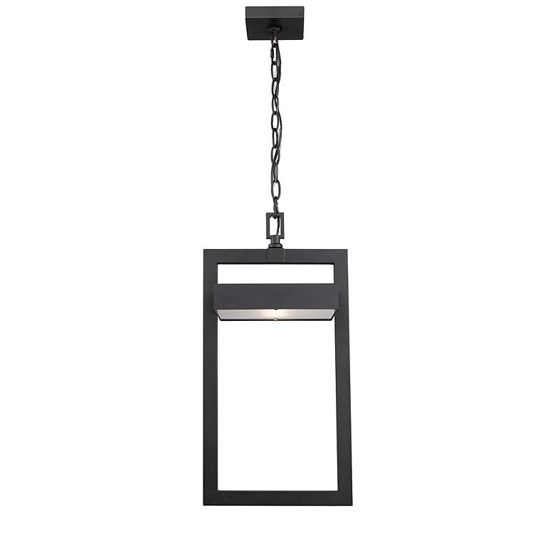 Image 3 1 Light Outdoor Chain Mount Ceiling Fixture in Black finish more views