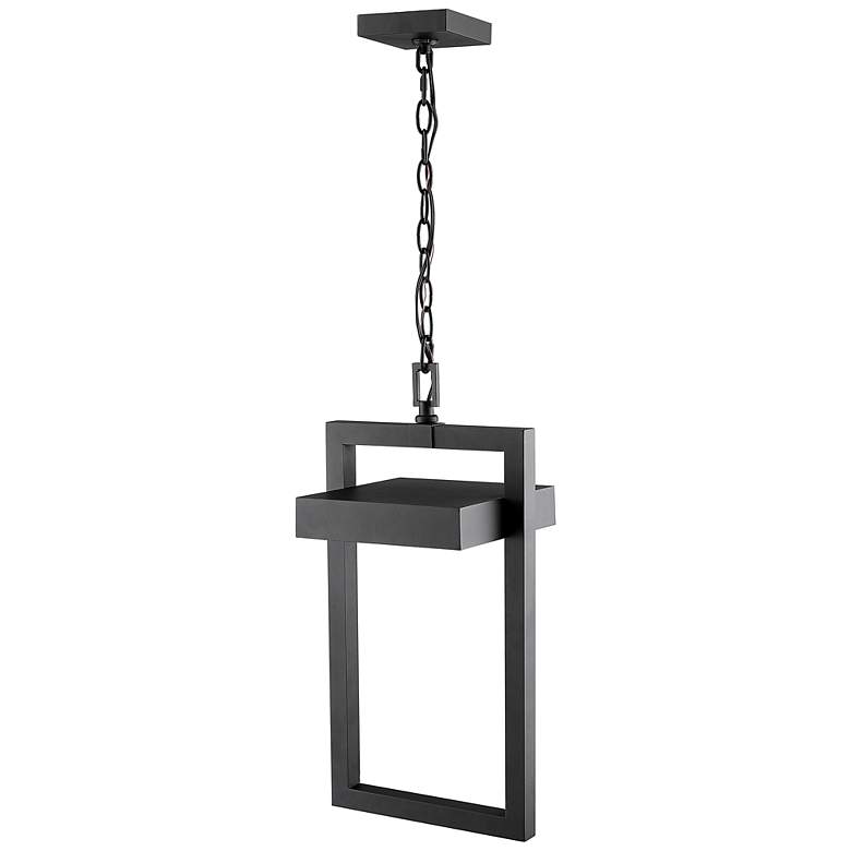 Image 5 1 Light Outdoor Chain Mount Ceiling Fixture in Black finish more views