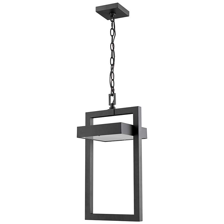 Image 6 1 Light Outdoor Chain Mount Ceiling Fixture in Black finish more views