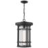 1 Light Outdoor Chain Mount Ceiling Fixture in Black finish