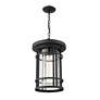 3_1 Light Outdoor Chain Mount Ceiling Fixture in Black finish more views