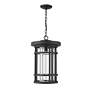 6_1 Light Outdoor Chain Mount Ceiling Fixture in Black finish more views
