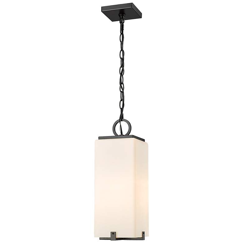 Image 2 1 Light Outdoor Chain Mount Ceiling Fixture in Black finish