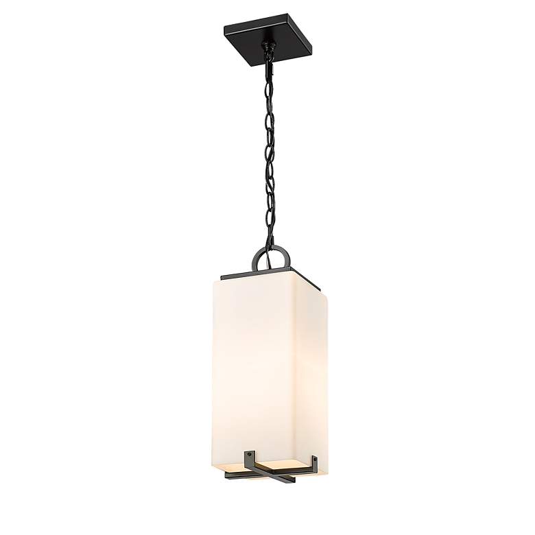 Image 5 1 Light Outdoor Chain Mount Ceiling Fixture in Black finish more views