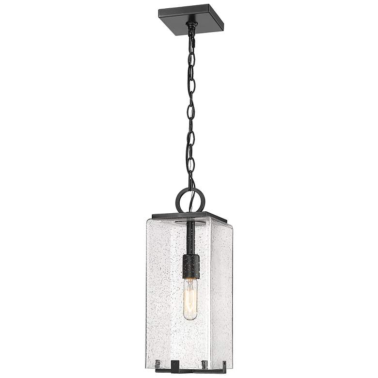 Image 2 1 Light Outdoor Chain Mount Ceiling Fixture in Black finish