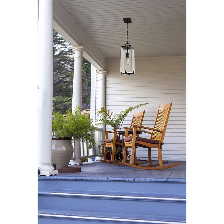 Image 4 1 Light Outdoor Chain Mount Ceiling Fixture in Black finish more views