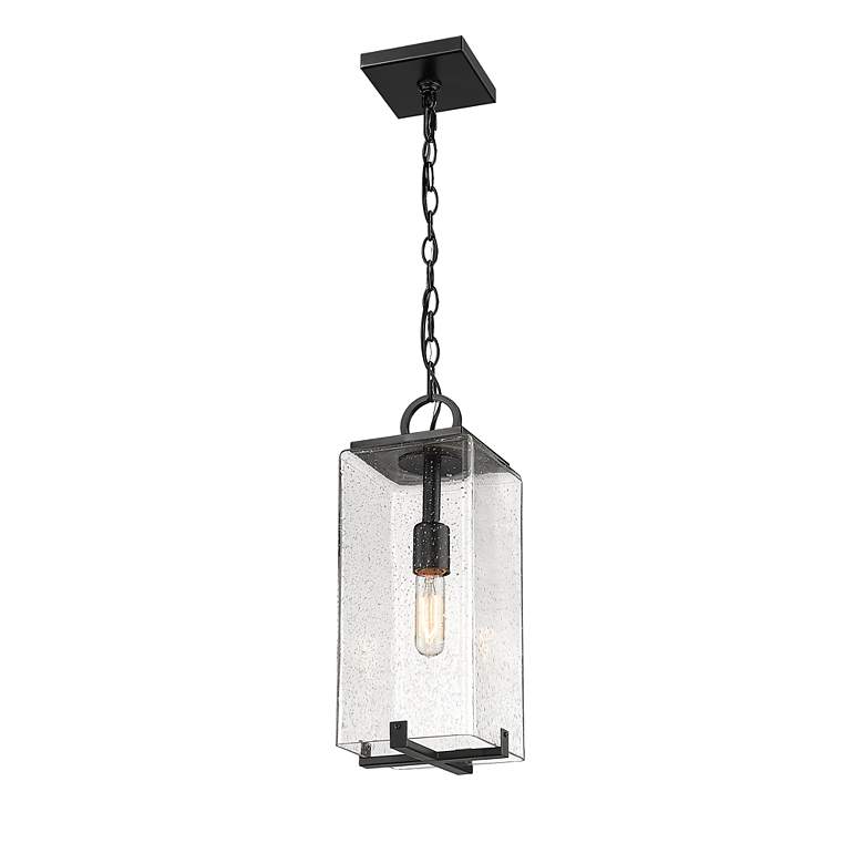 Image 5 1 Light Outdoor Chain Mount Ceiling Fixture in Black finish more views