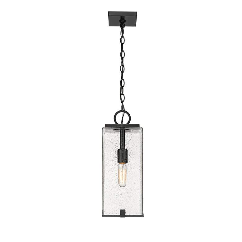 Image 6 1 Light Outdoor Chain Mount Ceiling Fixture in Black finish more views