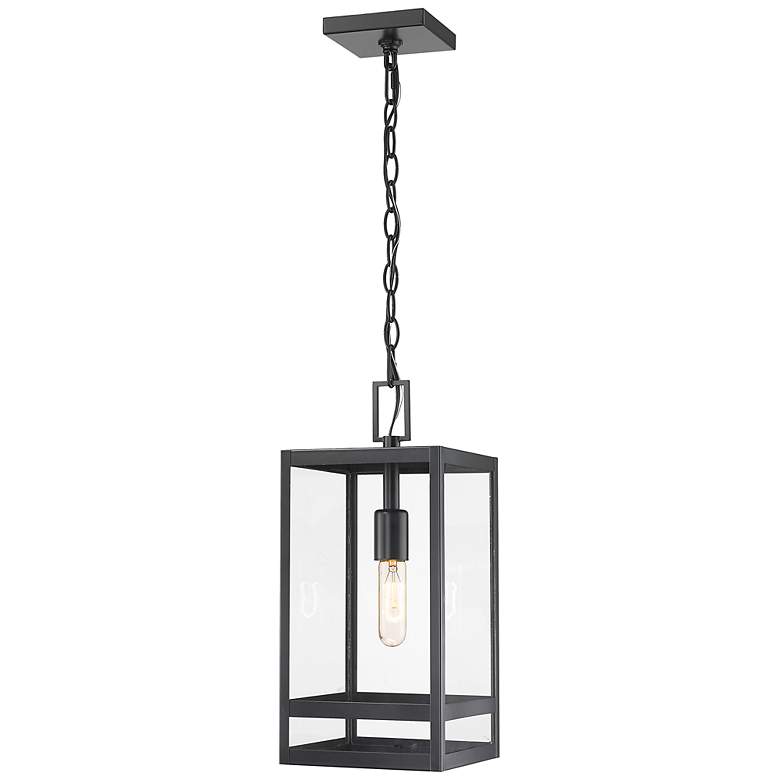 Image 2 1 Light Outdoor Chain Mount Ceiling Fixture in Black finish
