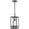 1 Light Outdoor Chain Mount Ceiling Fixture in Black finish