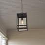 1_1 Light Outdoor Chain Mount Ceiling Fixture in Black finish