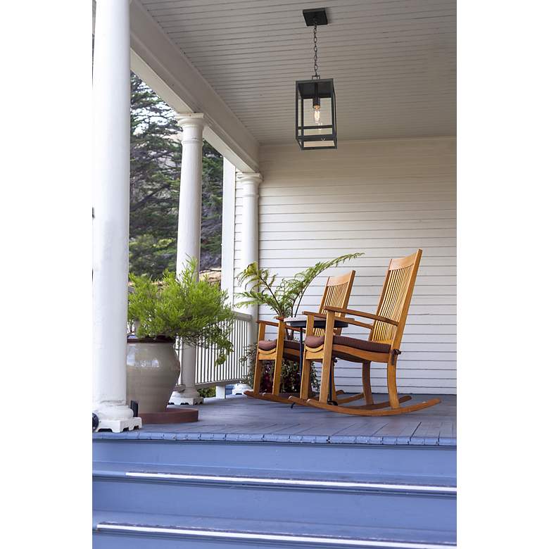 Image 3 1 Light Outdoor Chain Mount Ceiling Fixture in Black finish more views