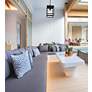 4_1 Light Outdoor Chain Mount Ceiling Fixture in Black finish more views