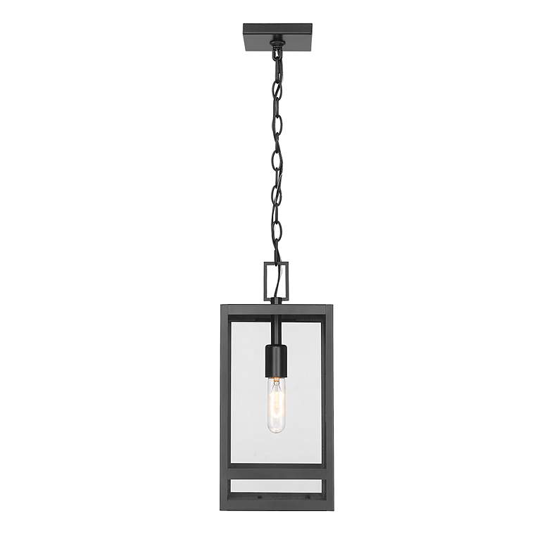Image 5 1 Light Outdoor Chain Mount Ceiling Fixture in Black finish more views