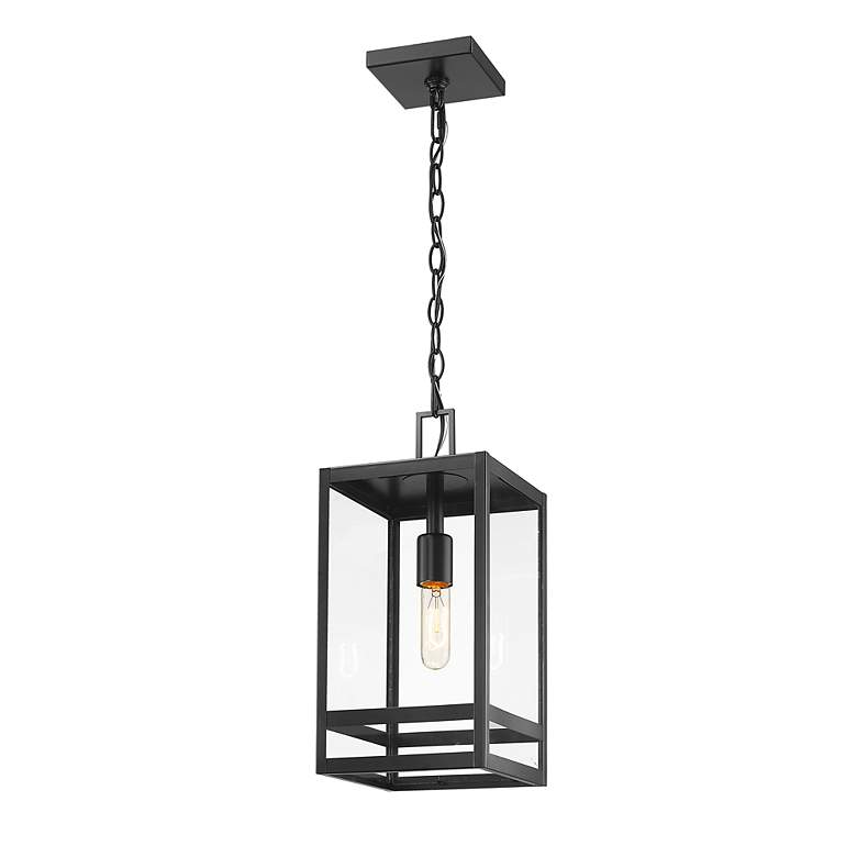 Image 6 1 Light Outdoor Chain Mount Ceiling Fixture in Black finish more views