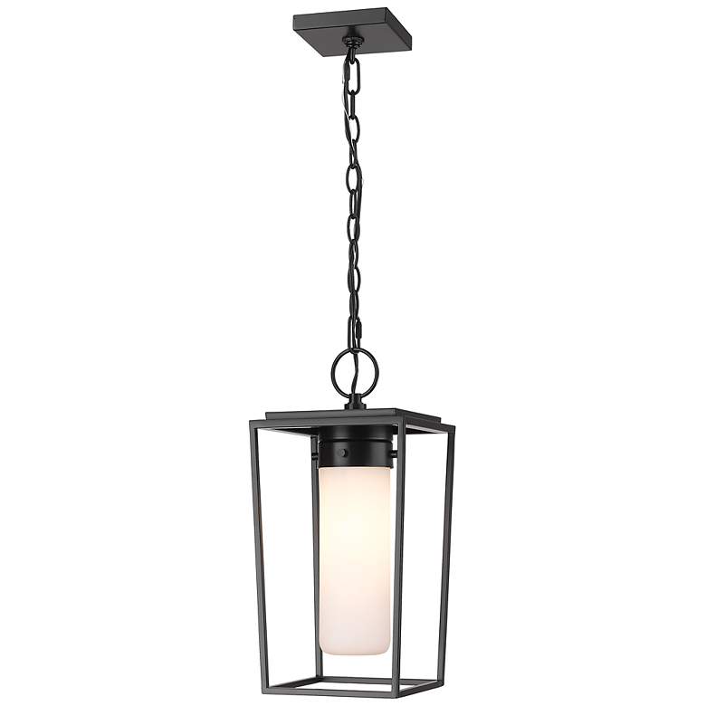 Image 2 1 Light Outdoor Chain Mount Ceiling Fixture in Black finish