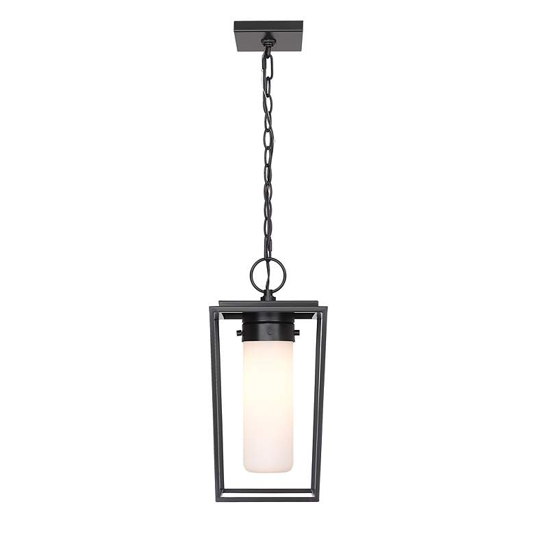 Image 5 1 Light Outdoor Chain Mount Ceiling Fixture in Black finish more views