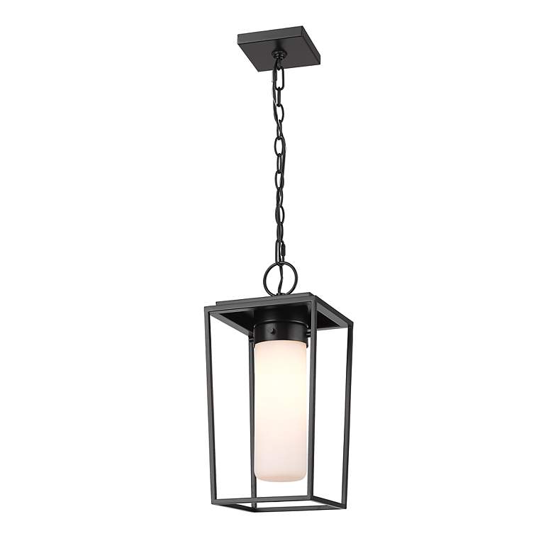 Image 6 1 Light Outdoor Chain Mount Ceiling Fixture in Black finish more views
