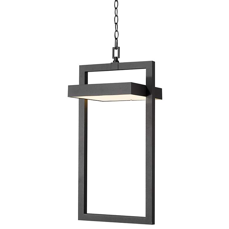 Image 3 1 Light Outdoor Chain Mount Ceiling Fixture in Black finish