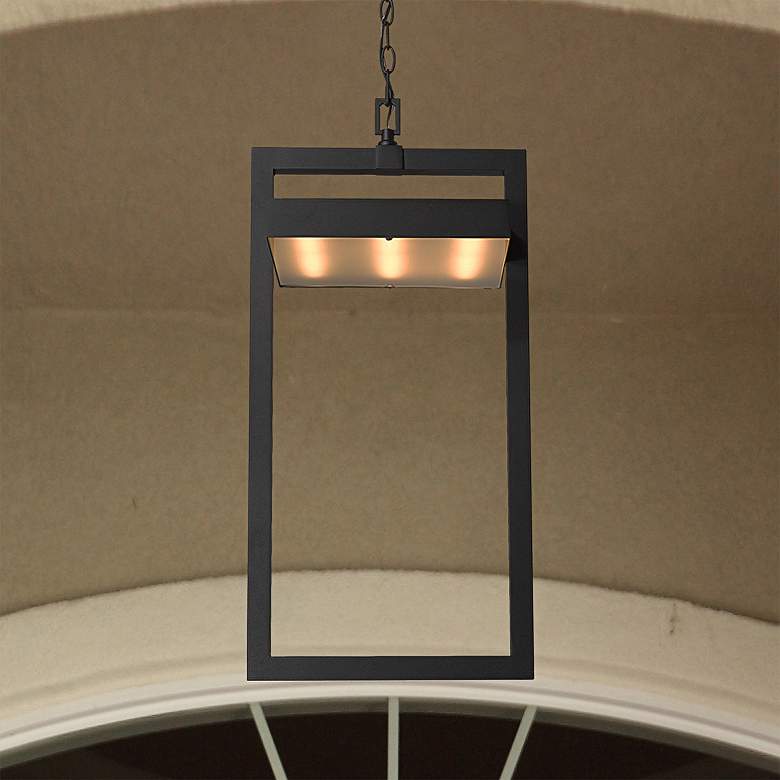 Image 2 1 Light Outdoor Chain Mount Ceiling Fixture in Black finish