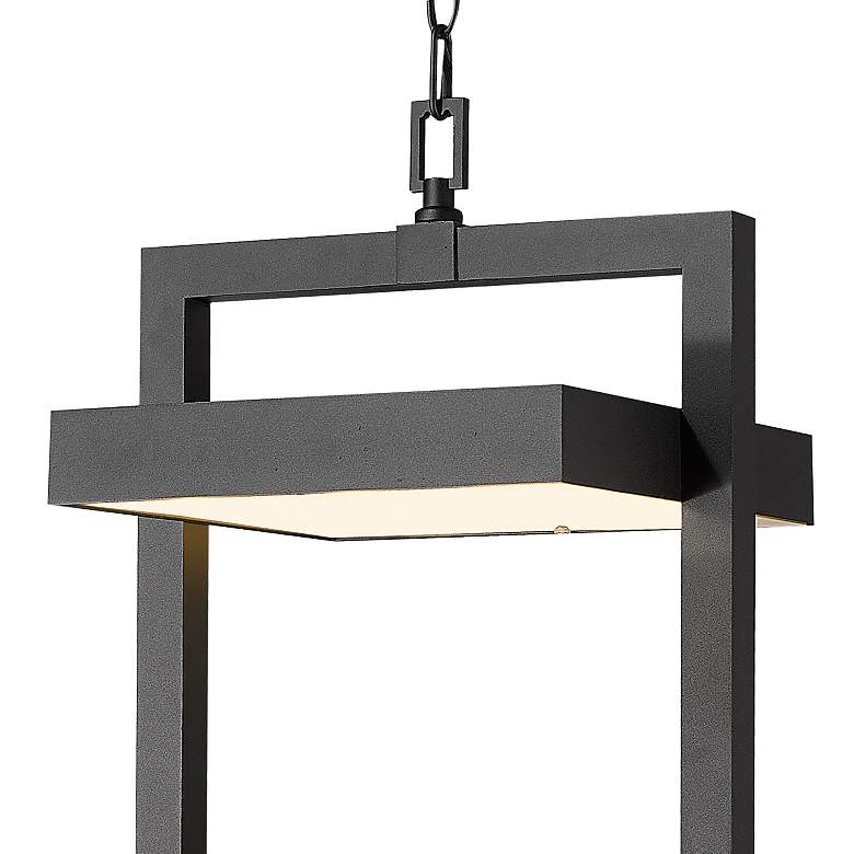 Image 4 1 Light Outdoor Chain Mount Ceiling Fixture in Black finish more views
