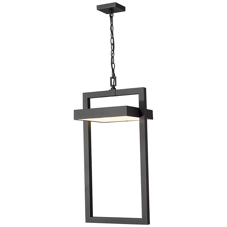 Image 6 1 Light Outdoor Chain Mount Ceiling Fixture in Black finish more views