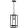 1 Light Outdoor Chain Mount Ceiling Fixture in Black finish