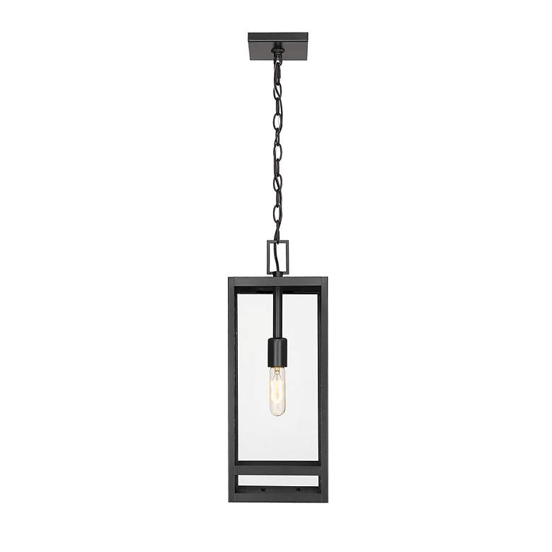 Image 5 1 Light Outdoor Chain Mount Ceiling Fixture in Black finish more views