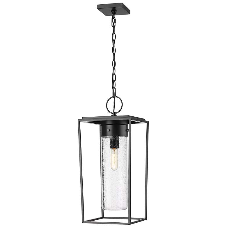 Image 2 1 Light Outdoor Chain Mount Ceiling Fixture in Black finish