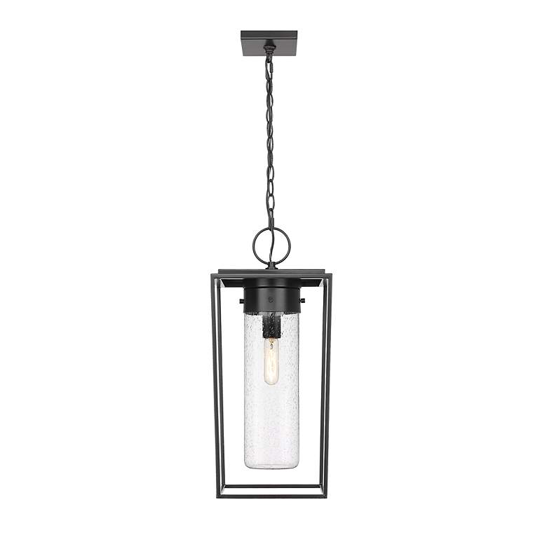 Image 5 1 Light Outdoor Chain Mount Ceiling Fixture in Black finish more views