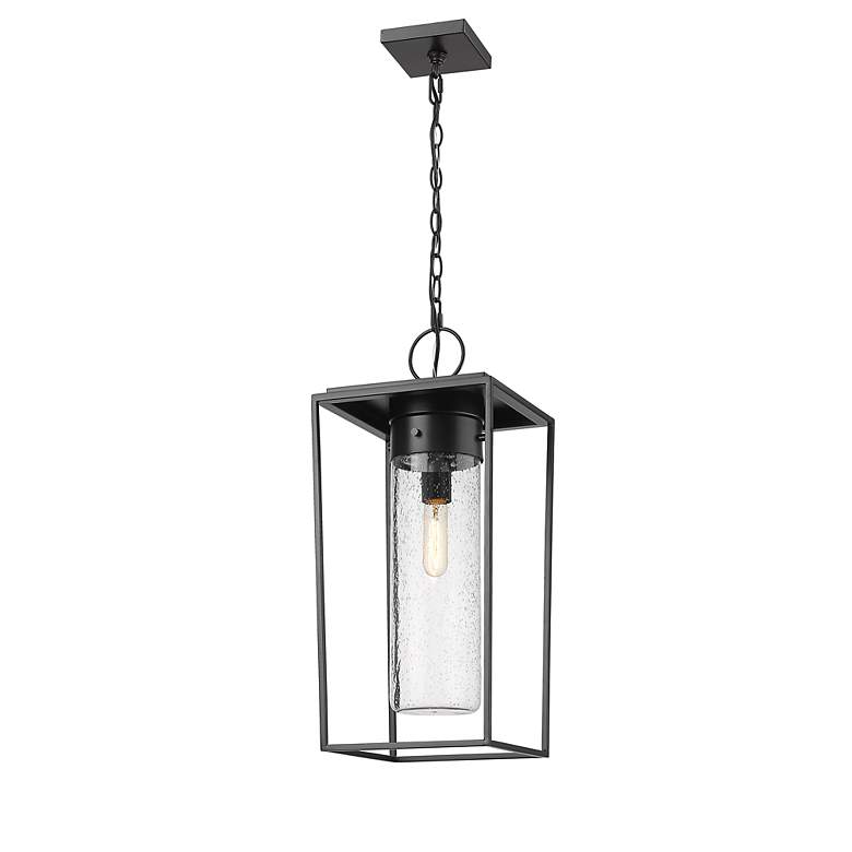 Image 6 1 Light Outdoor Chain Mount Ceiling Fixture in Black finish more views