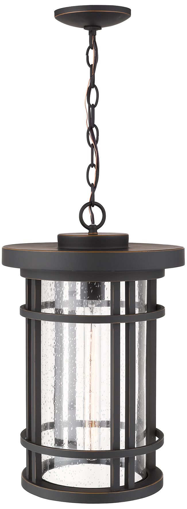 Image 2 1 Light Outdoor Chain Mount Ceiling Fixture in Oil Rubbed Bronze finish more views