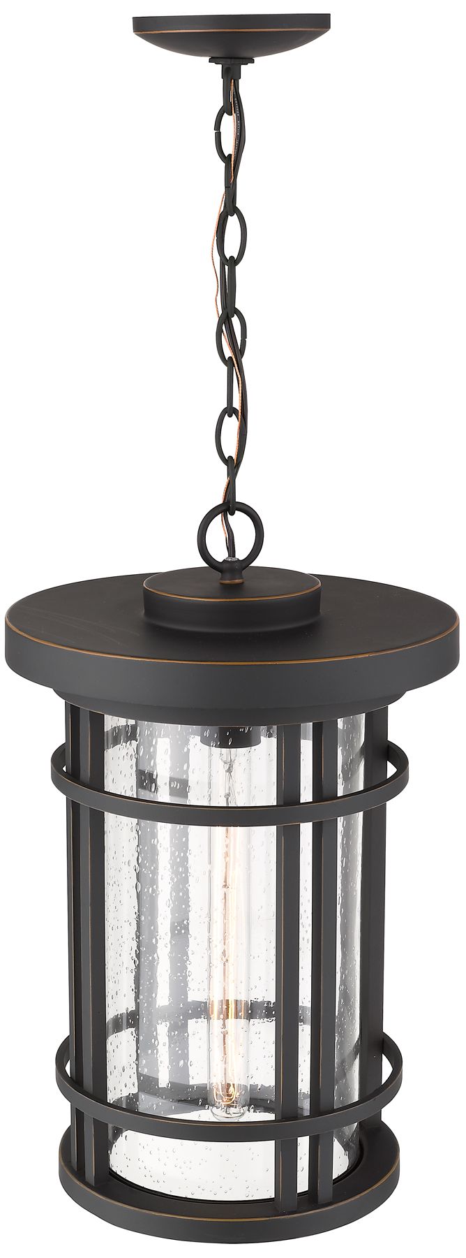 Image 3 1 Light Outdoor Chain Mount Ceiling Fixture in Oil Rubbed Bronze finish more views