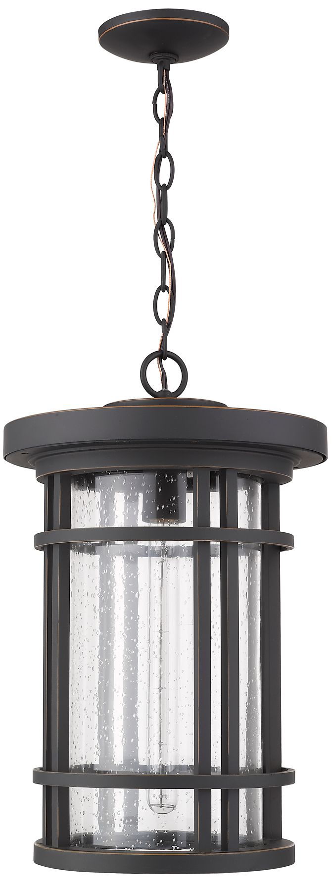 Image 4 1 Light Outdoor Chain Mount Ceiling Fixture in Oil Rubbed Bronze finish more views