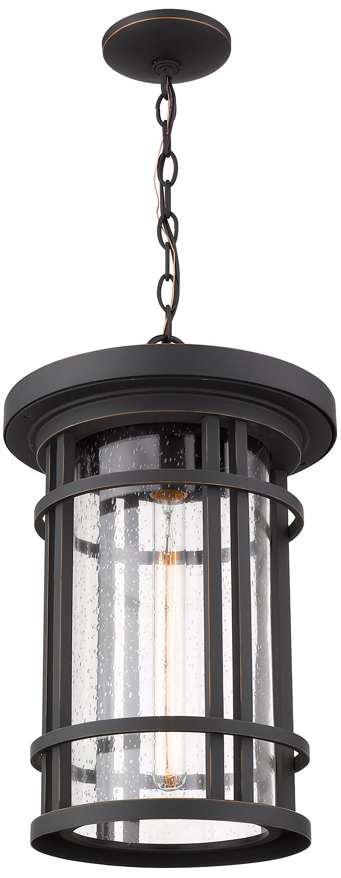 Image 6 1 Light Outdoor Chain Mount Ceiling Fixture in Oil Rubbed Bronze finish more views
