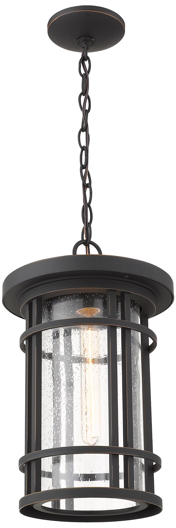 Image 3 1 Light Outdoor Chain Mount Ceiling Fixture in Oil Rubbed Bronze finish more views