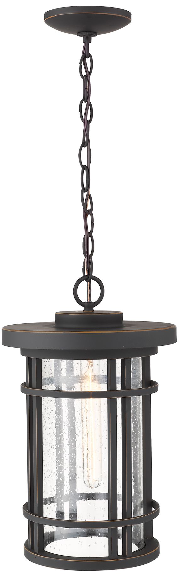 Image 4 1 Light Outdoor Chain Mount Ceiling Fixture in Oil Rubbed Bronze finish more views