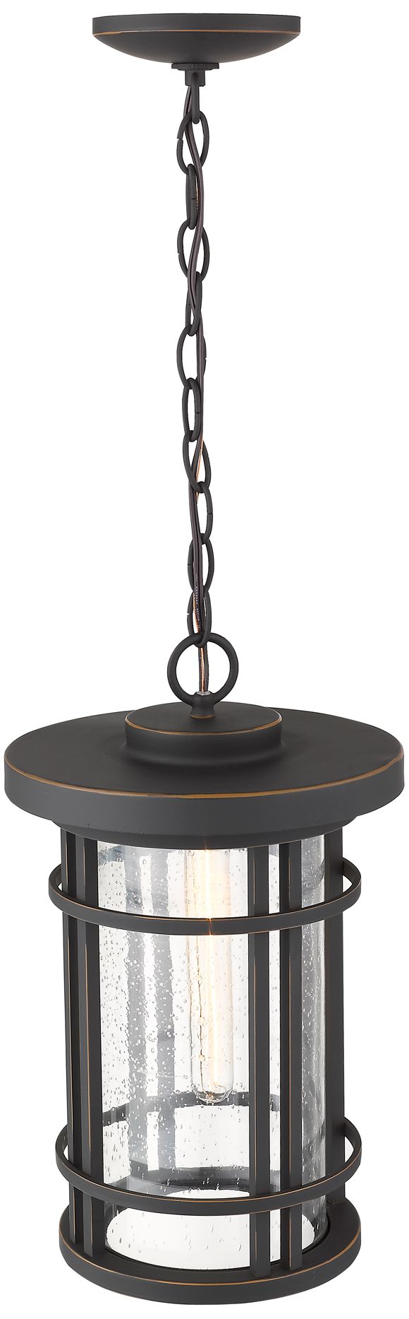 Image 5 1 Light Outdoor Chain Mount Ceiling Fixture in Oil Rubbed Bronze finish more views