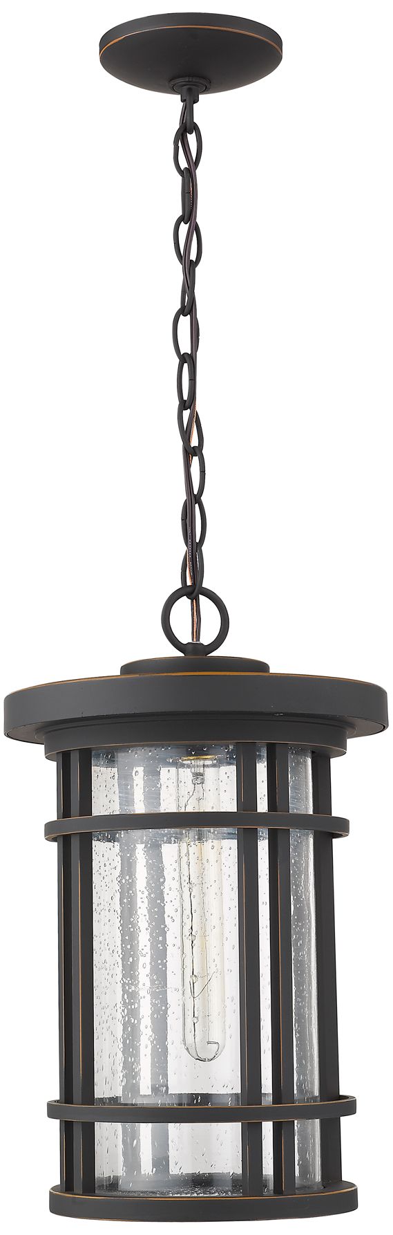 Image 6 1 Light Outdoor Chain Mount Ceiling Fixture in Oil Rubbed Bronze finish more views