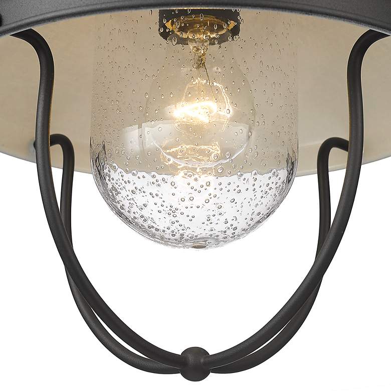Image 3 1 Light Outdoor Flush Ceiling Mount Fixture in Black Finish more views
