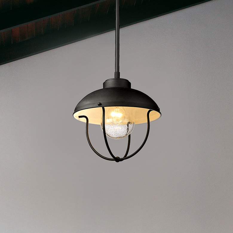 Image 1 1 Light Outdoor Pendant in Black finish