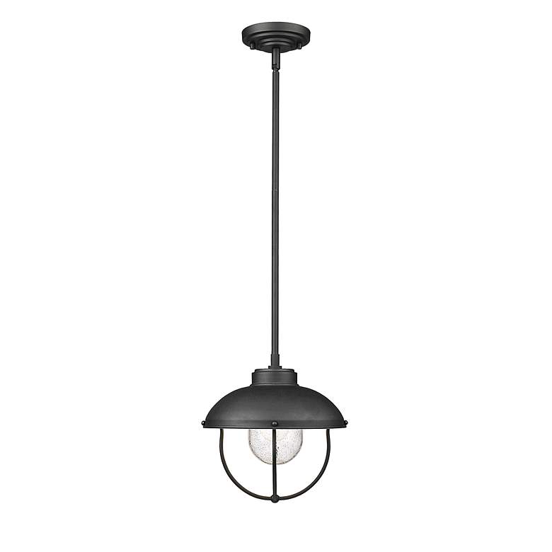Image 5 1 Light Outdoor Pendant in Black finish more views