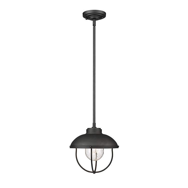 Image 6 1 Light Outdoor Pendant in Black finish more views