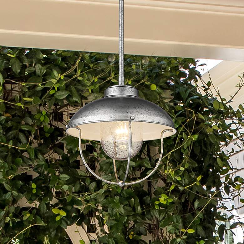 Image 1 1 Light Outdoor Pendant in Galvanized finish