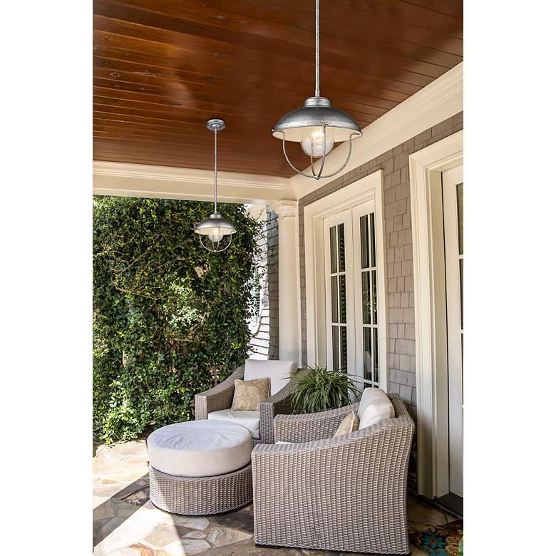 Image 4 1 Light Outdoor Pendant in Galvanized finish more views