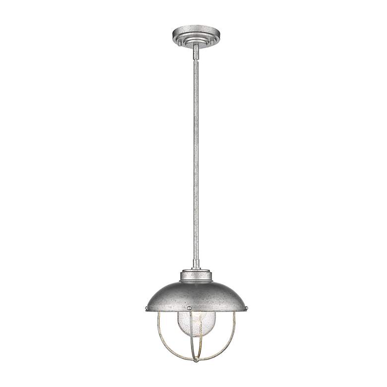 Image 6 1 Light Outdoor Pendant in Galvanized finish more views