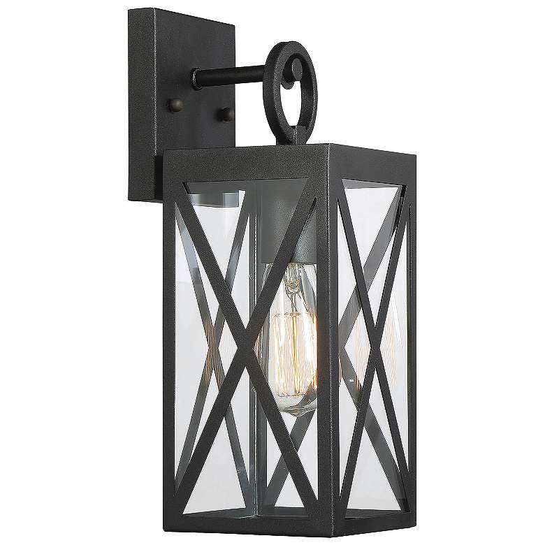 Image 1 1-Light Outdoor Wall Lantern in Black